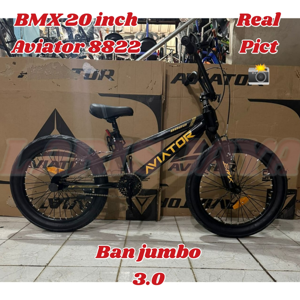 SEPEDA ANAK BMX 20 INCH AVIATOR 8822 BAN 3.0  BY AVIATOR TERBARU