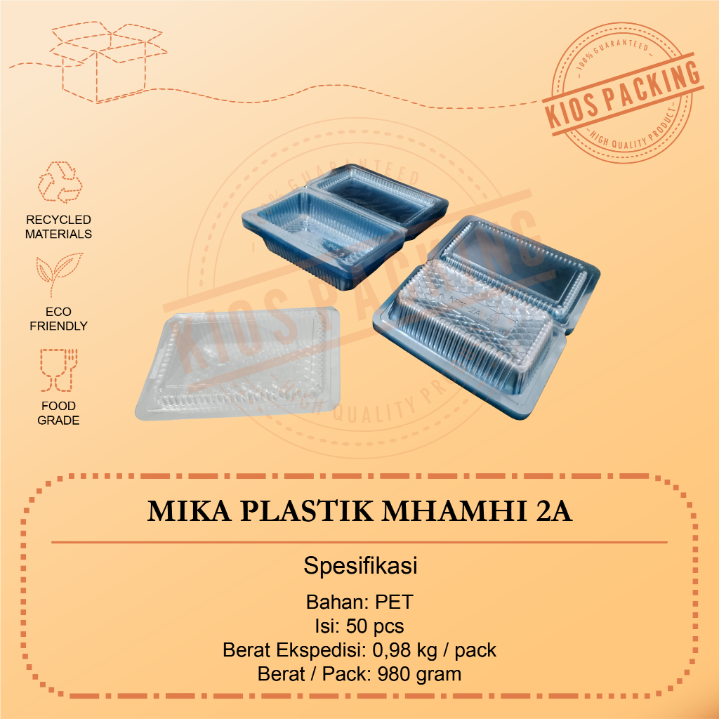 Mika Plastik MMPG 2A @50pcs | Mika Kue Makanan Ukuran 2A @50pcs
