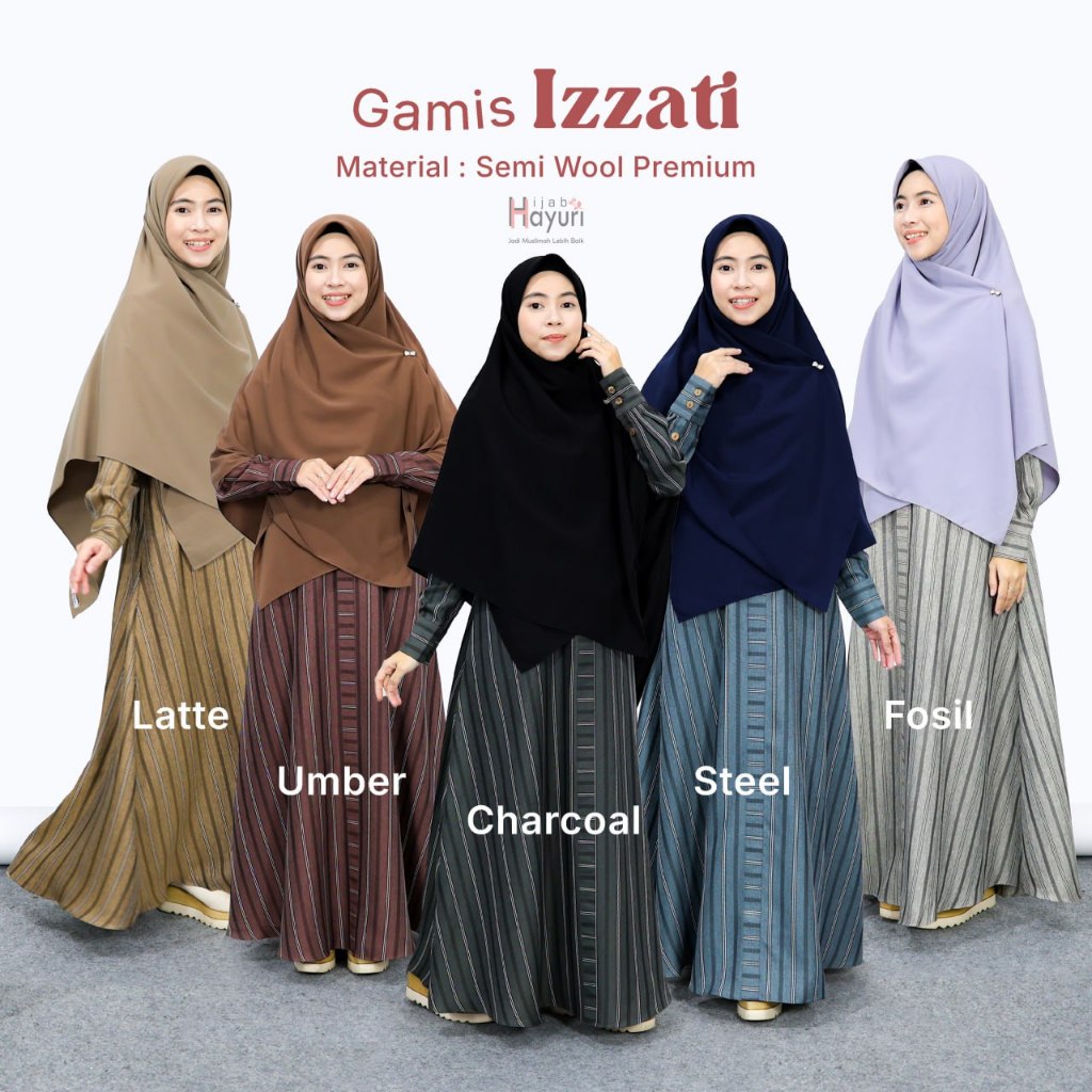 GAMIS IZZATI SEMI WOOL PREMIUM HIJAB HAYURI | GAMIS DEWASA | GAMIS SYARI | GAMIS HIJAB HAYURI
