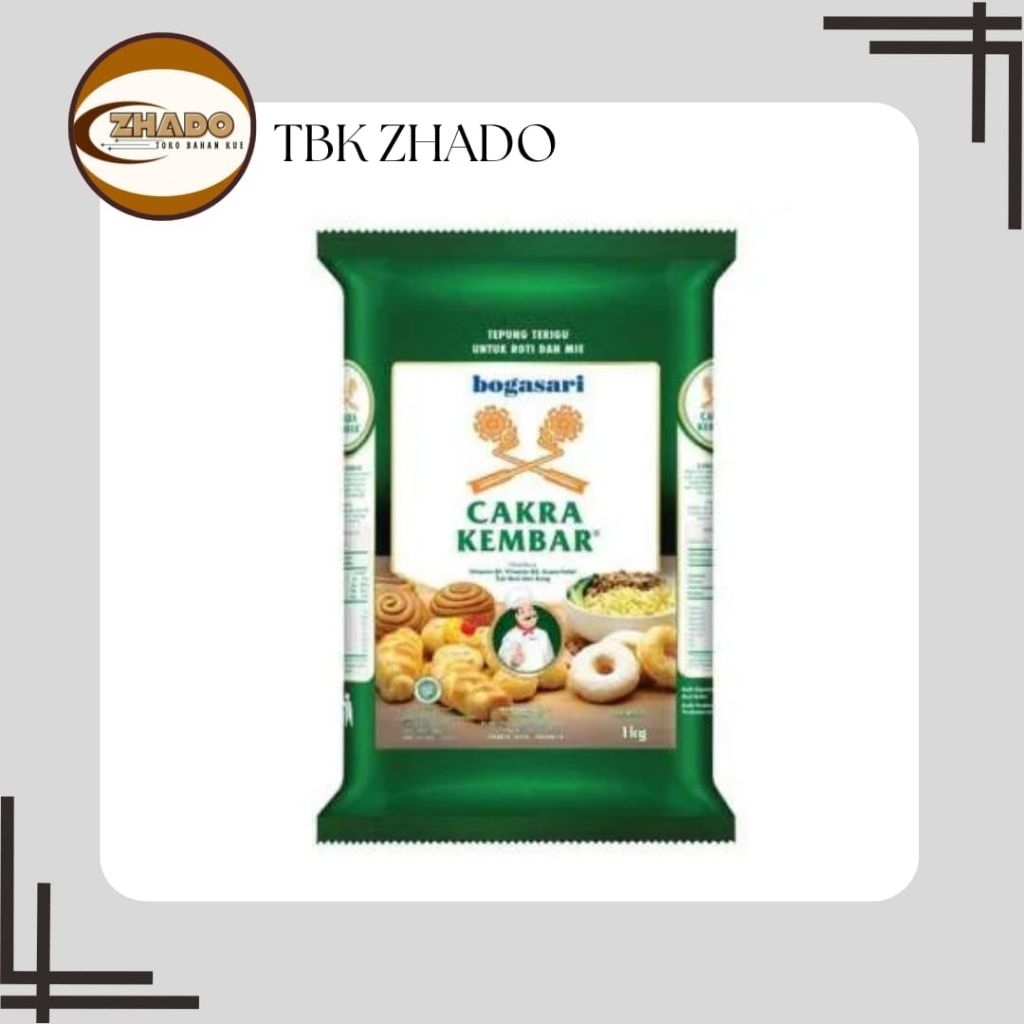 

terigu cakra kembar premium 1kg kemasan - terigu cakra