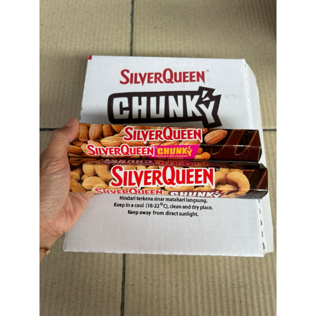 

agen distributor makanan ringan cemilan cokelat silver queen chunky bar besar big almond milk chocolate cashew 85g murah berkualitas