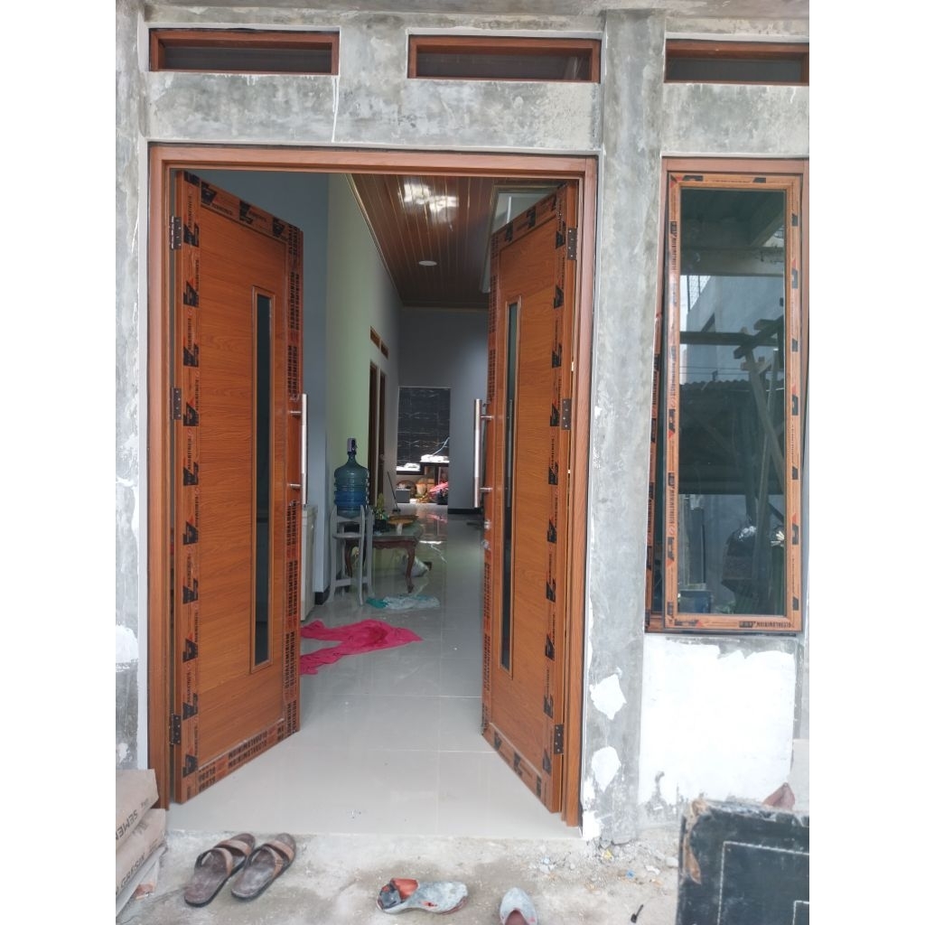 Pintu Urat Kayu  full Aluminium