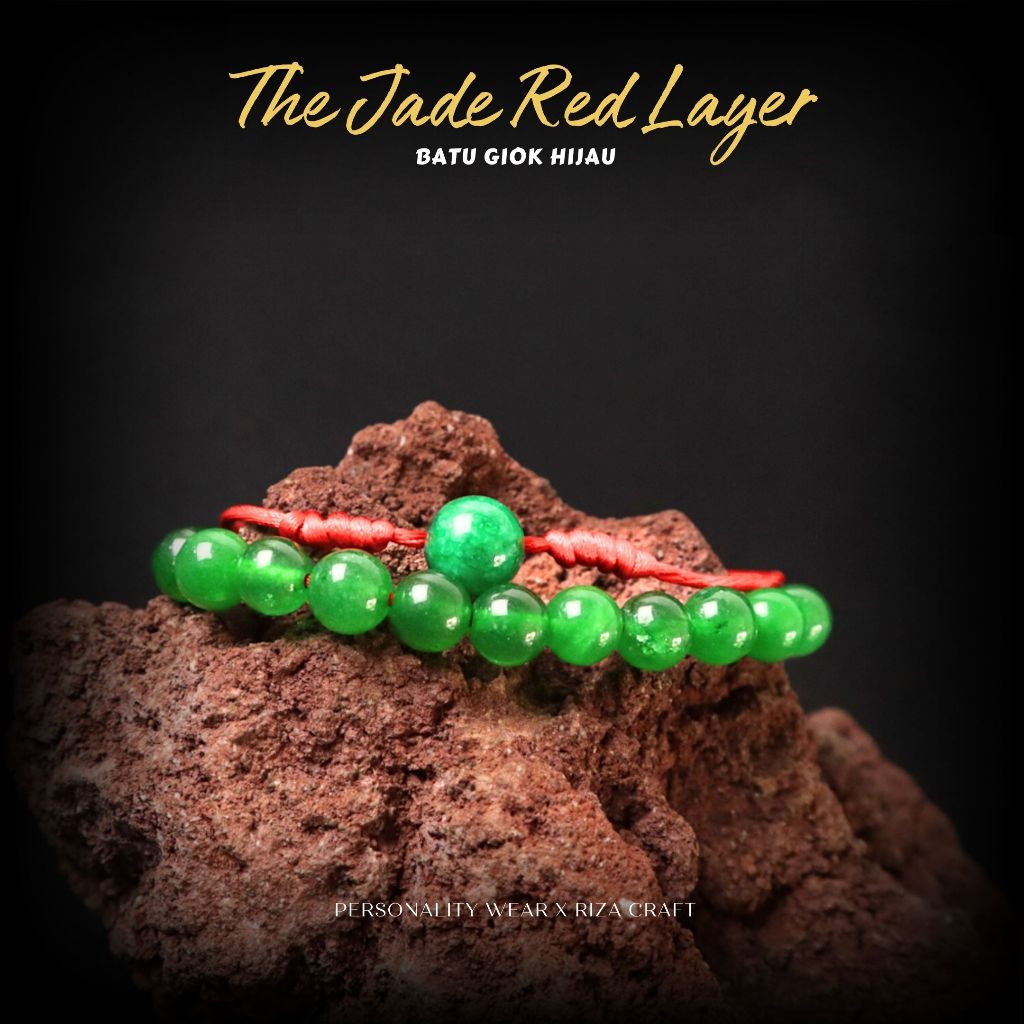 JADE LAYER BRACELET - Gelang Aesthetic Pria Wanita Keren Terbaru Batu Alam Giok Hijau Natural Krista