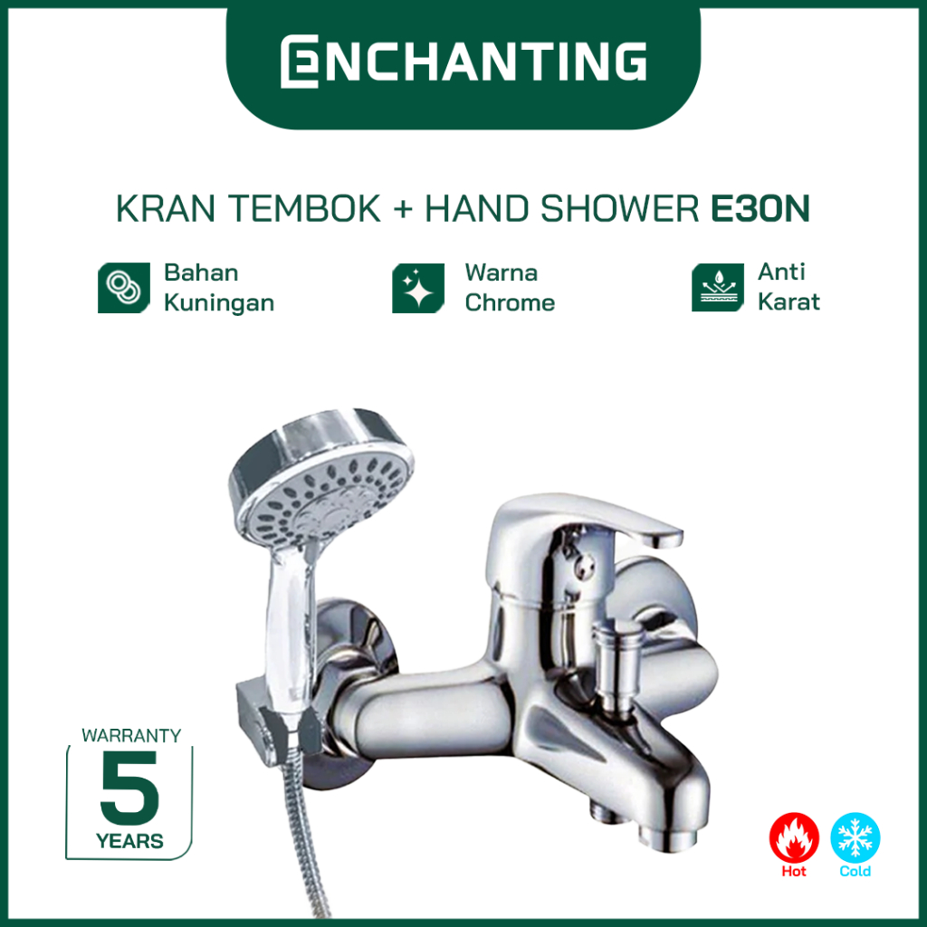 Kran Tembok Mixer Double Europe Enchanting E30N Bonus Hand Shower