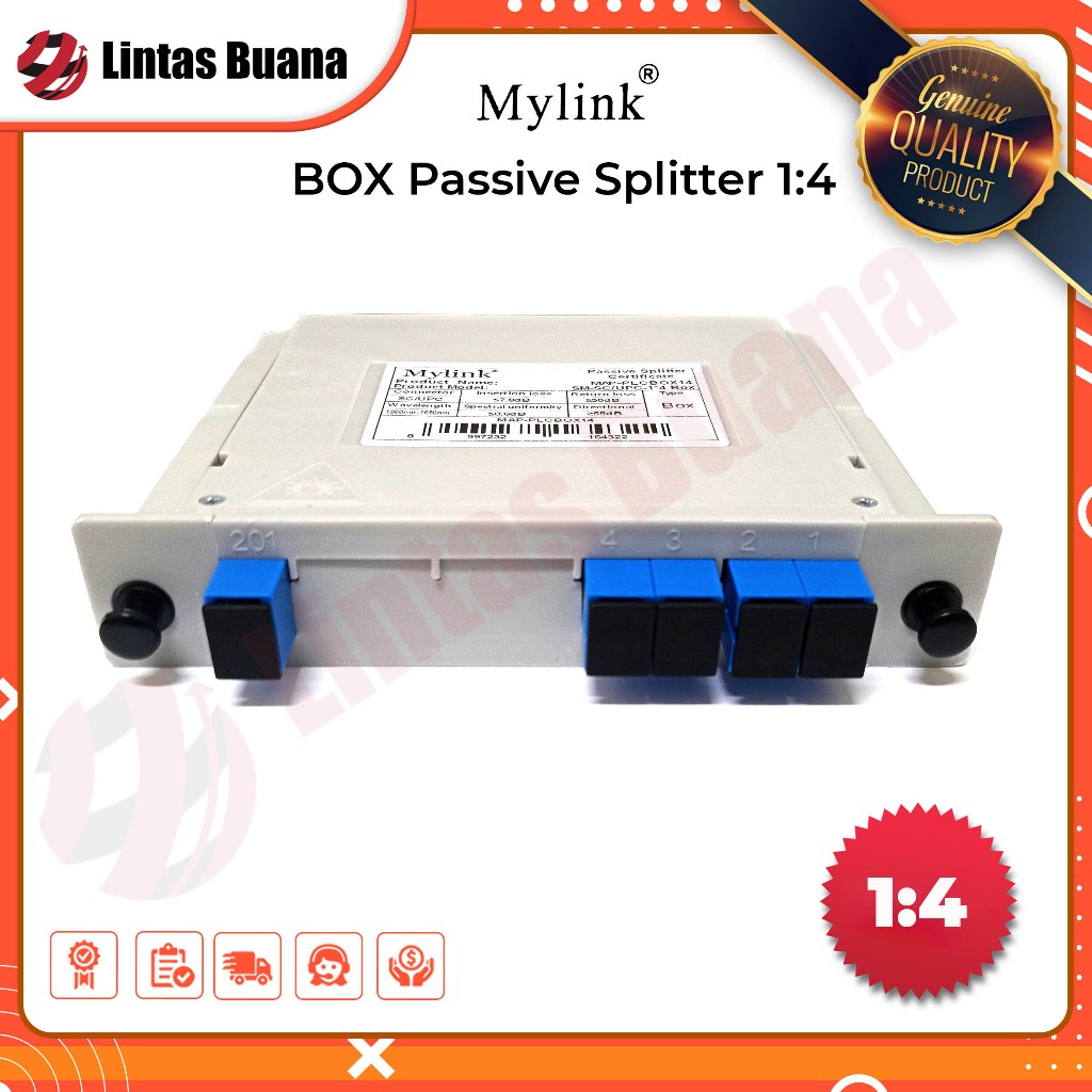 Mylink Passive Splitter BOX FO 1:4 Pasif Spliter FO FTTH SC UPC PLC BOX SPLITTER