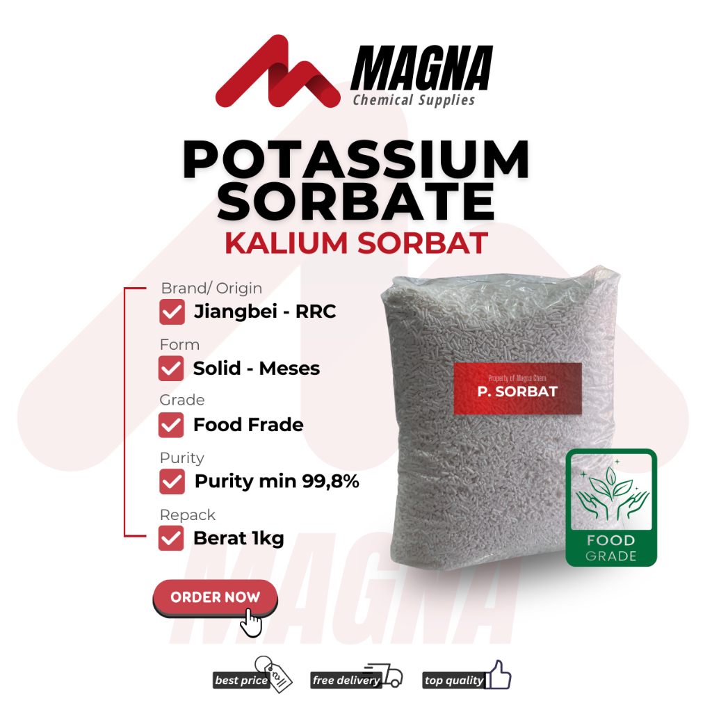 

Potassium Sorbate Food Grade Kalium Sorbat Pengawet Makanan 1kg