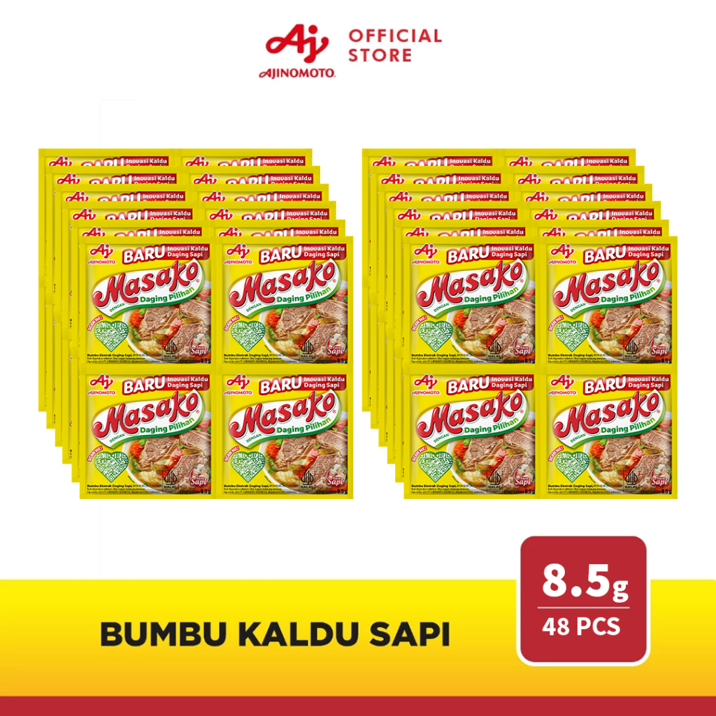 

Masako® Bumbu Kaldu Penyedap Rasa Sapi Kemasan 8.5g (48 pcs)