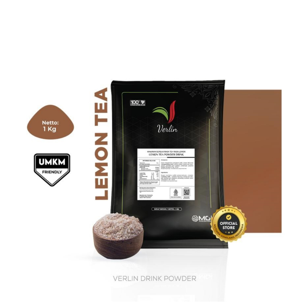 

bubuk minuman Verlin drink powder LEMON TEA 1kg verlin powder drink lemon 1kg verlin lemontea