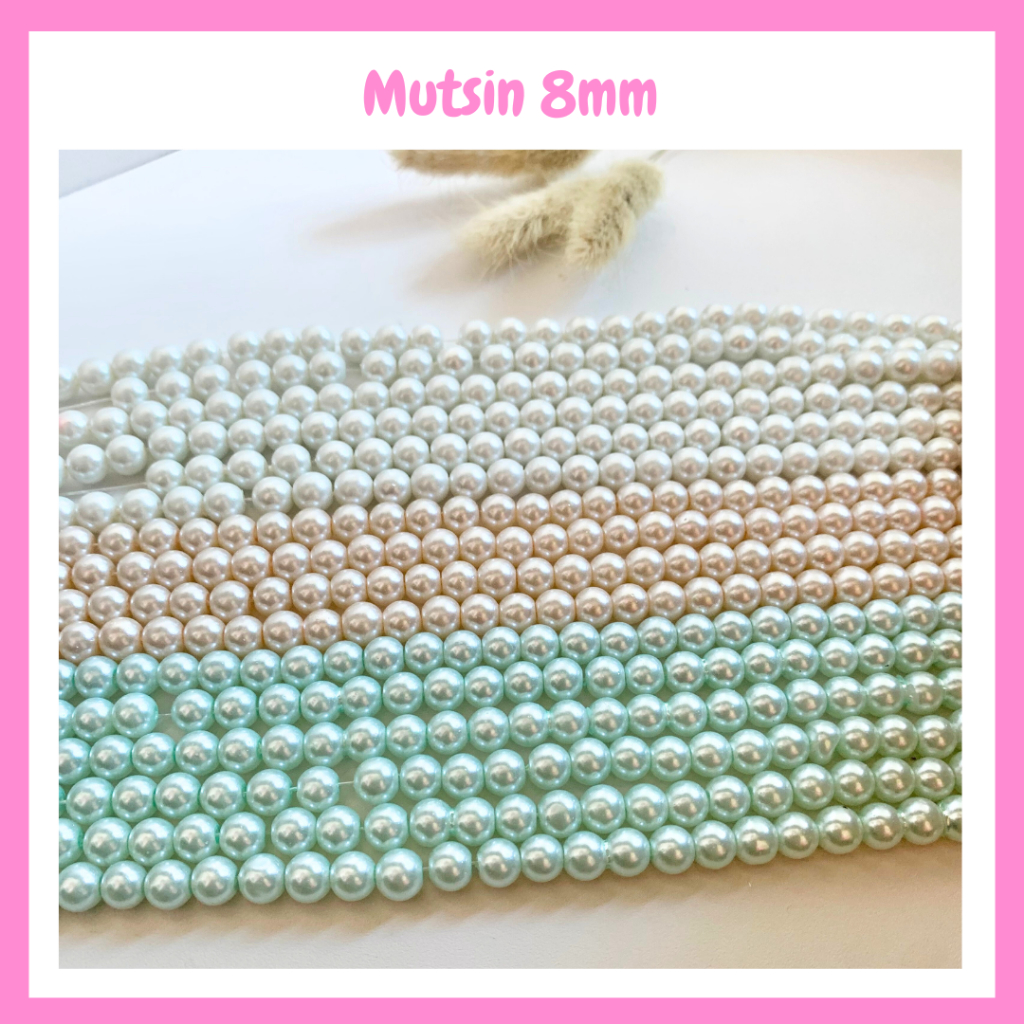 Mutsin 8mm / Mutiara sintetis / Mutiara Manik Manik 8mm 110pcs