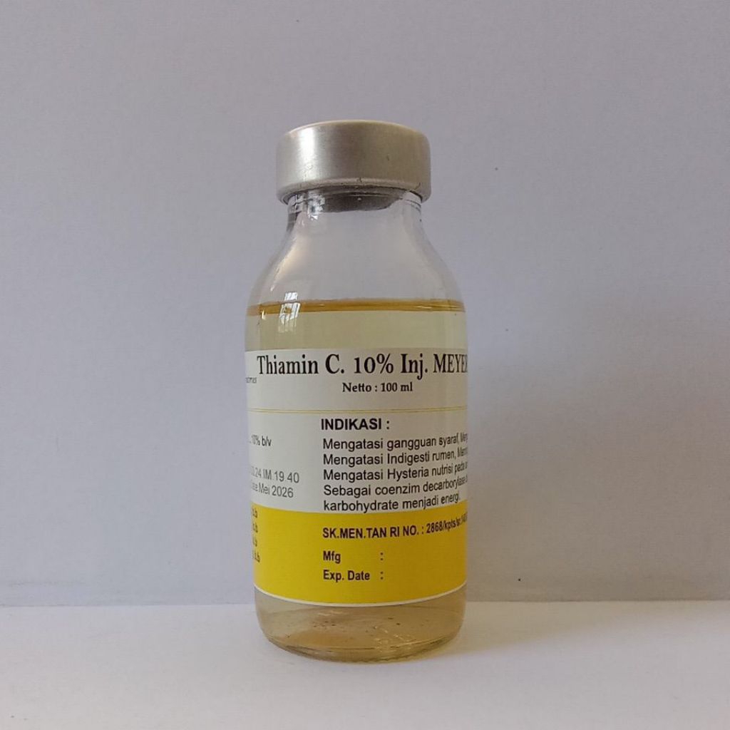 Thiamin C.10% Inj.Meyer/Vitamin B1 injeksi untuk semua hewan