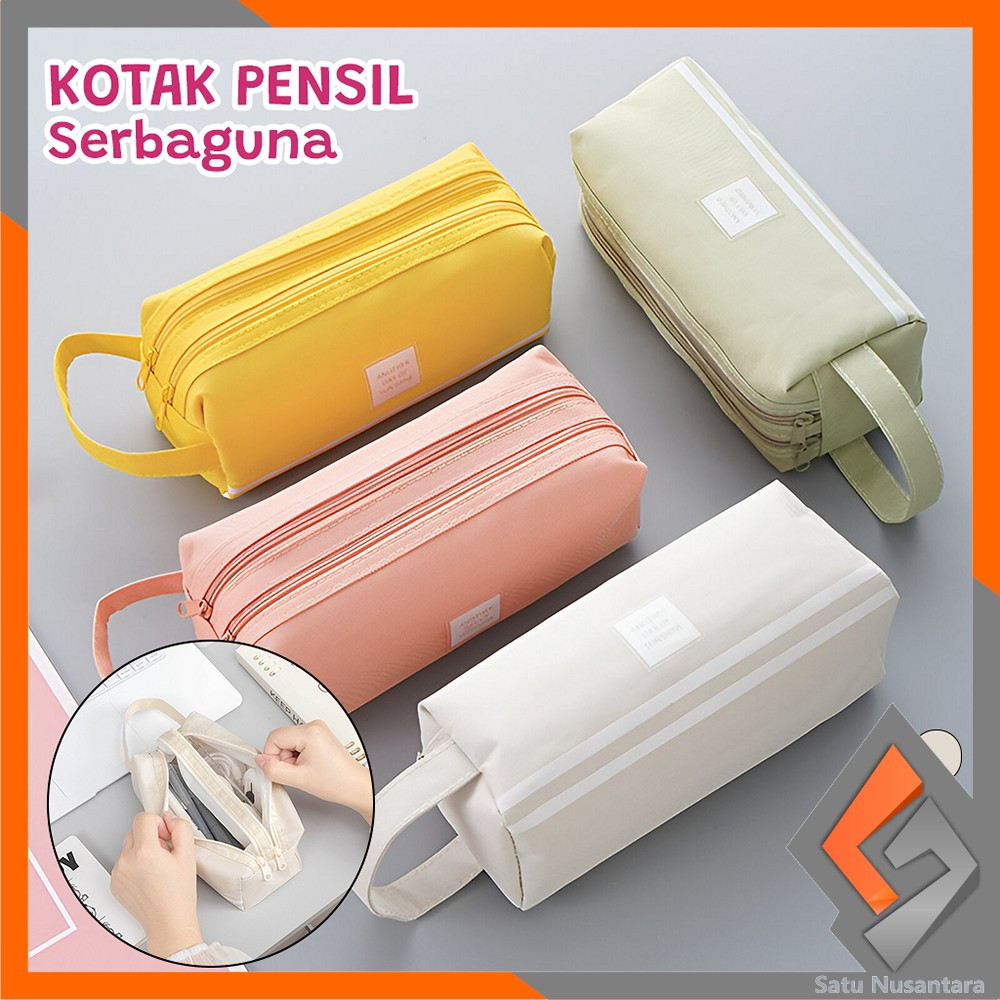 

EC SN-A80 Tempat Alat Tulis Perlengkapan Sekolah 2 Sisi Dompet Pensil Stationery / Kotak Pensil Tempat Bolpen Pen Make Up Pouch Kosmetik Travel