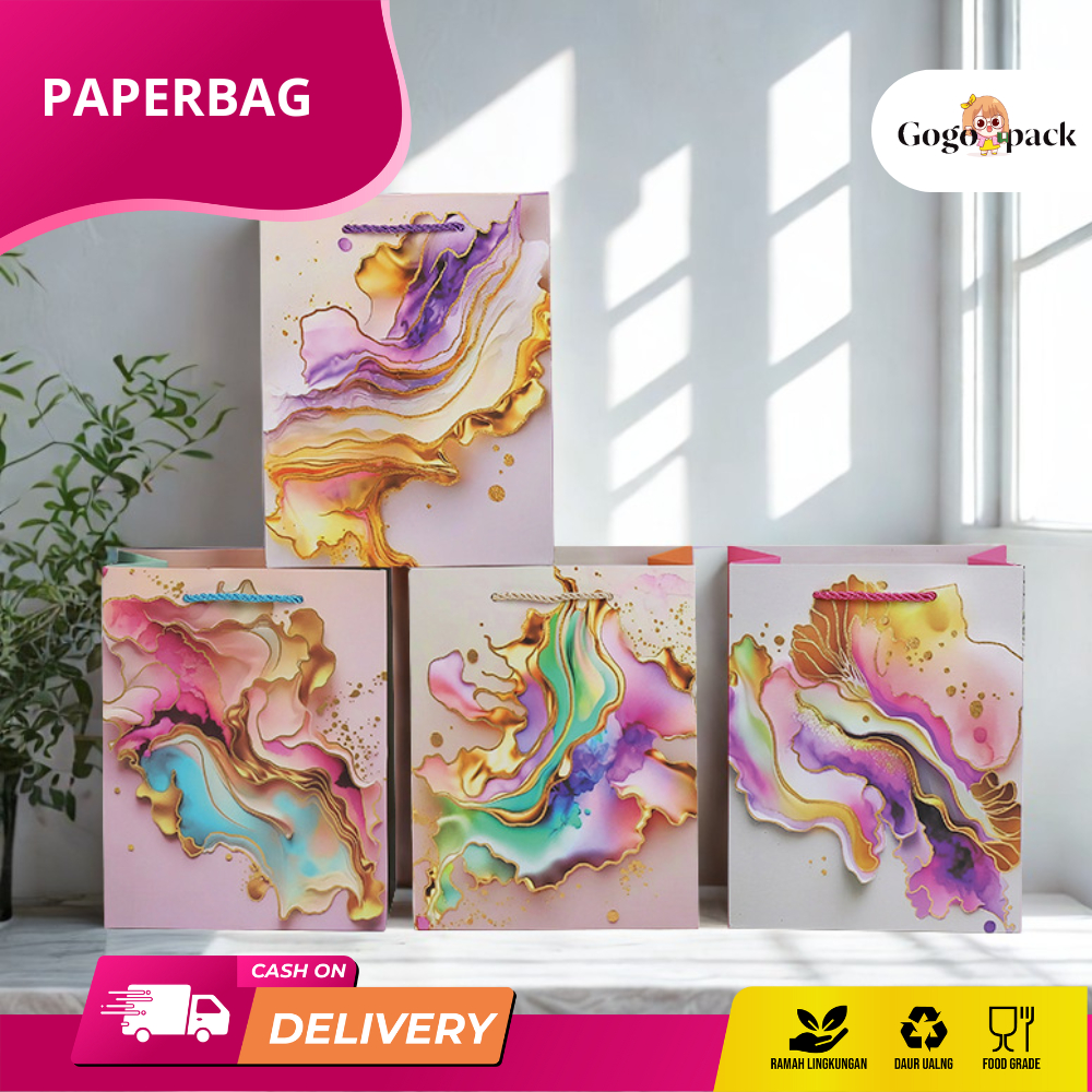 

Paper Bag Tote Bag / Gift Box Tote Bag / High end Gift Paper Bag Paperbag Box Set Motif, Souvenir, Tas kue, Hampers, Makanan, Gift, Packaging Kemasan AN01A5-AN03A5