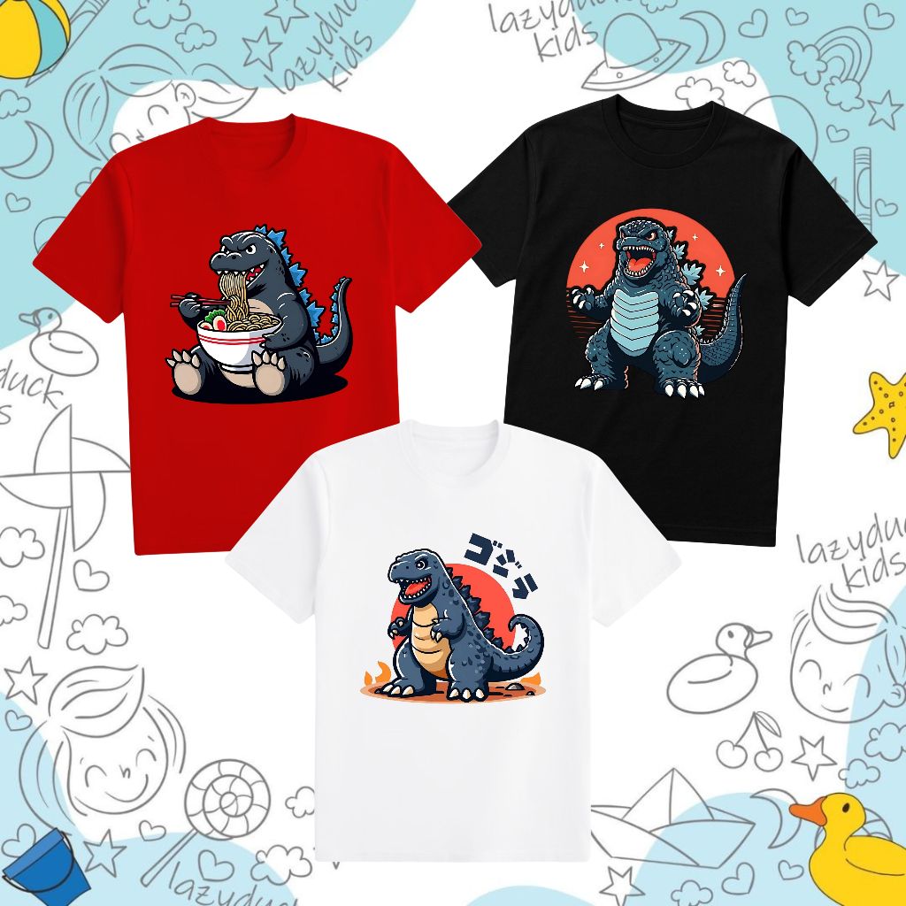 KAOS ANAK LAKI LAKI GODZILA BAJU ANAK LAKI LAKI UMUR 1-10 TAHUN