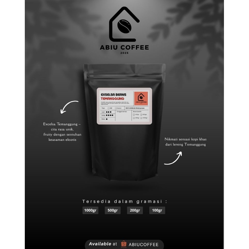 

BIJI KOPI 100% EXSELSA By Abiu Coffee