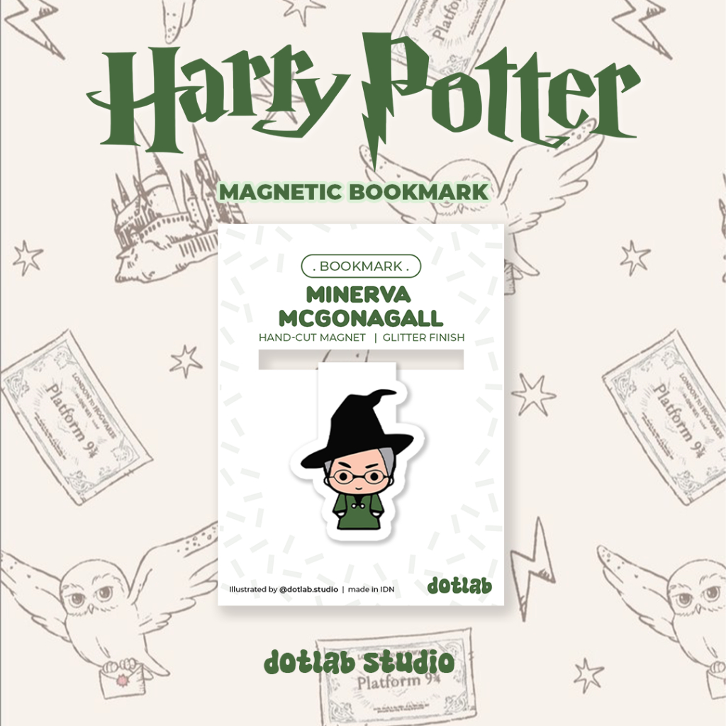 

DOTLAB HARRY POTTER MINERVA MEGONAGALL MAGNETIC BOOKMARKS | NOVEL |MOVIE BOOK GLITTER AESTHETIC CUTE