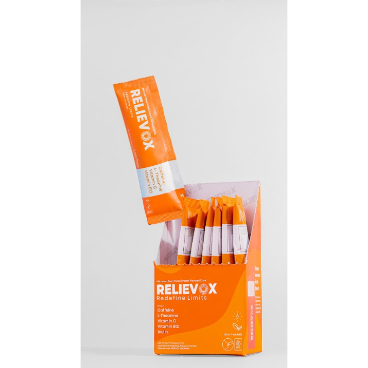

1 Sachet RELIEVOX! Produktif Seharian – 18ml Sachet Siap Minum – Caffeine, L-Theanine, Vitamin C & B Kompleks dengan Stevia