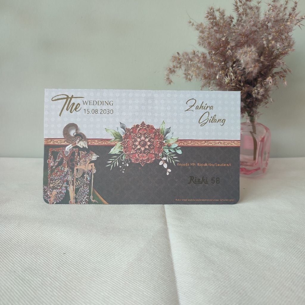 Undangan Pernikahan Murah Rizki 58 | Undangan Khitan | Undangan Wayang | Undangan Etnik