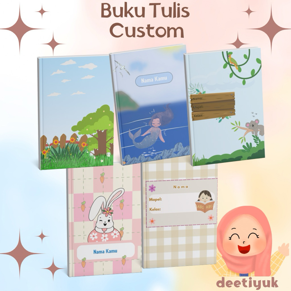 

Buku Tulis Custom Nama | 34 Lembar (Cover + isi) | Buku Back to School