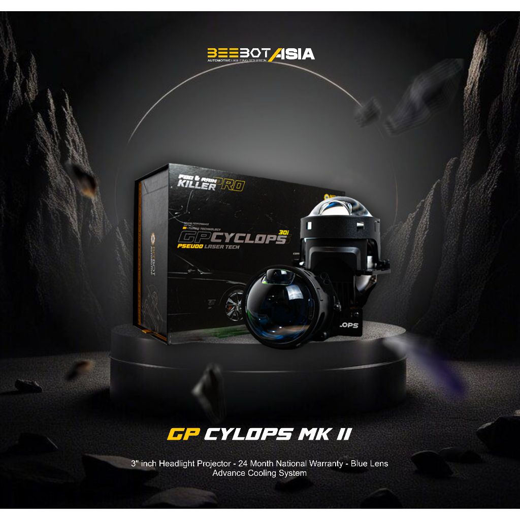 BEEBOT BILED HEADLAMP PROJECTOR 3inch - GP CYCLOPS MK II 98-105 WATT