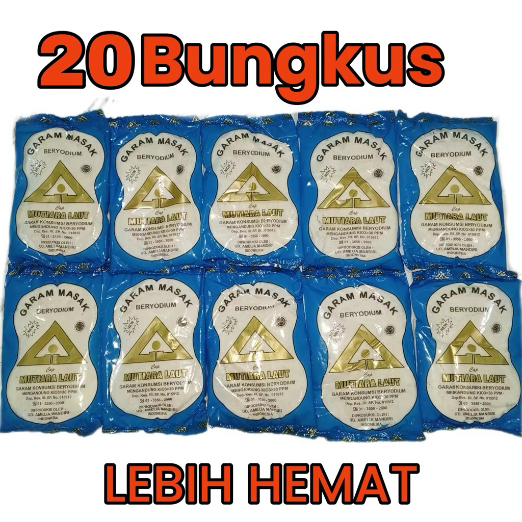 

20 Pcs Garam Masak Bumbu Dapur Beryodium Bahan Masakan Salt Garam Masak