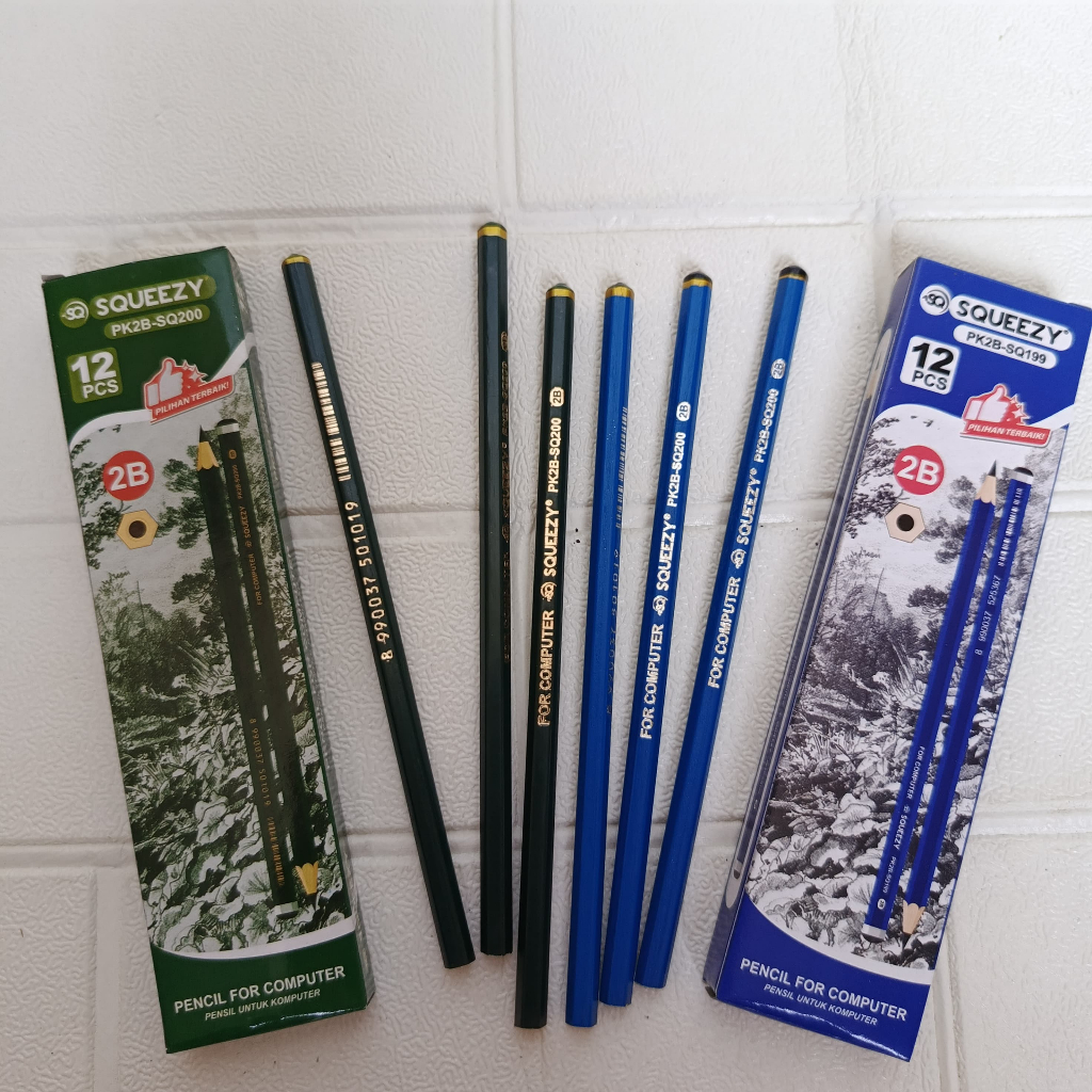 

(1 PACK=12PCS) Pensil Murah 2B Merek Squeezy