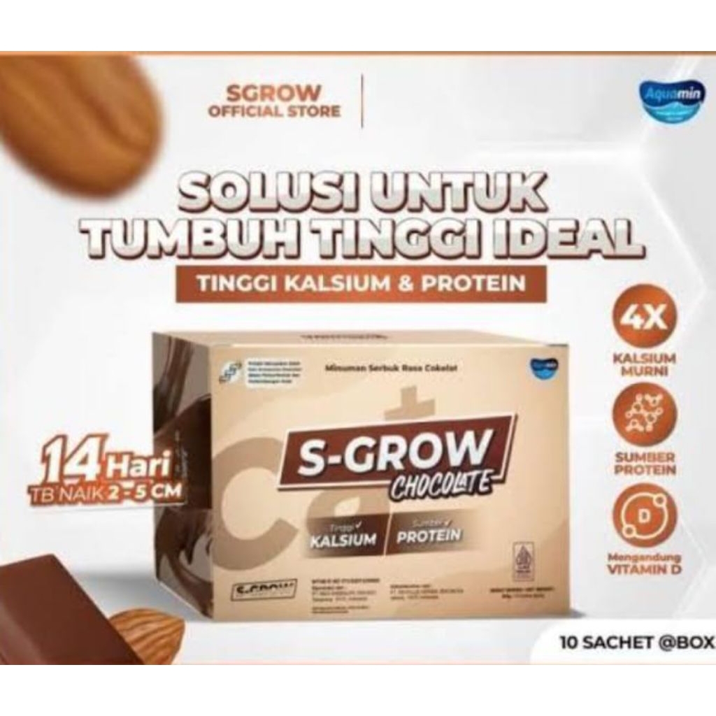 S-grow peninggi badan rasa coklat asli 1bok