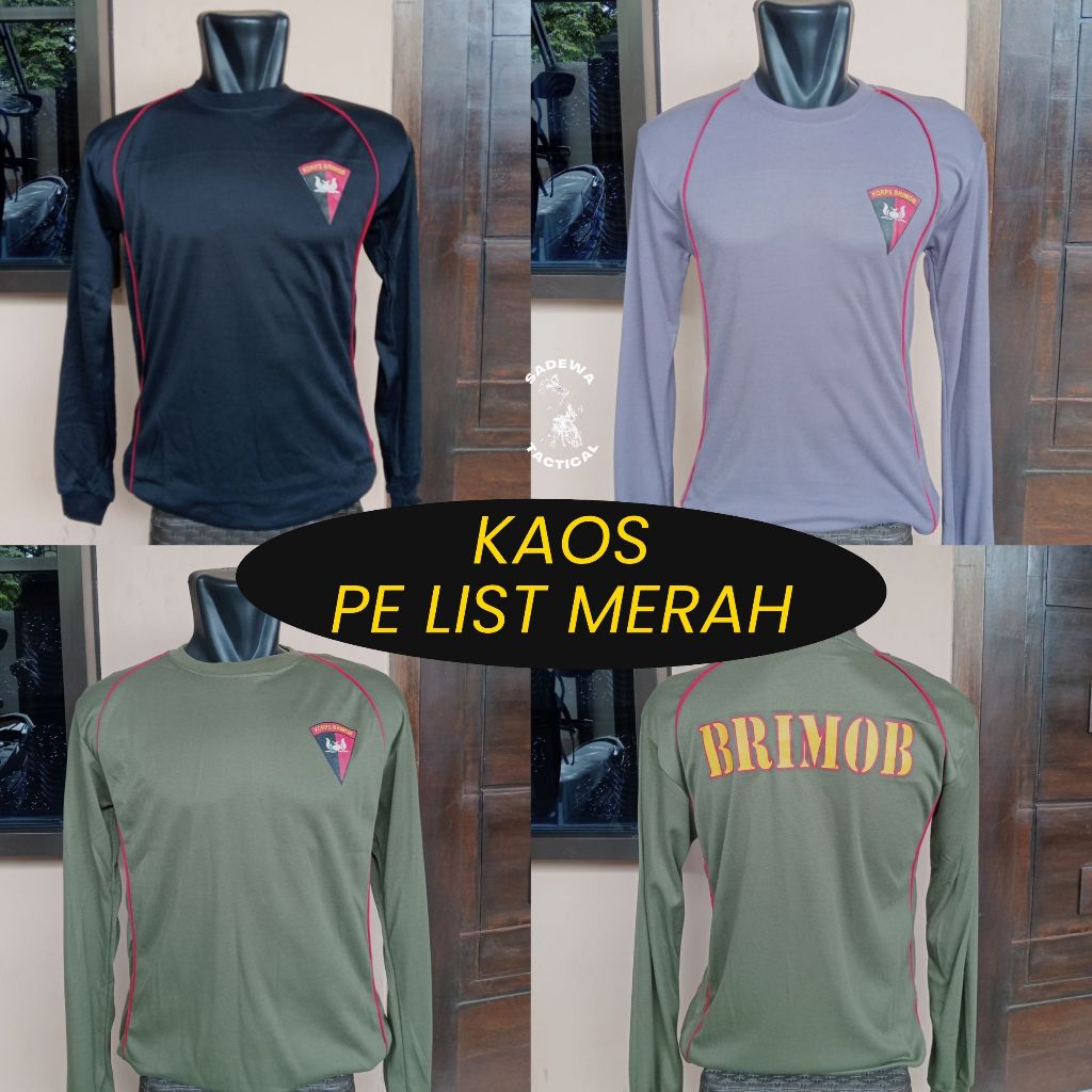 Kaos Dalam Brimob / Kaos Brimob / Kaos Lengan Panjang Korps Brimob Polri v2 / Kaos Oblong Brimob Len