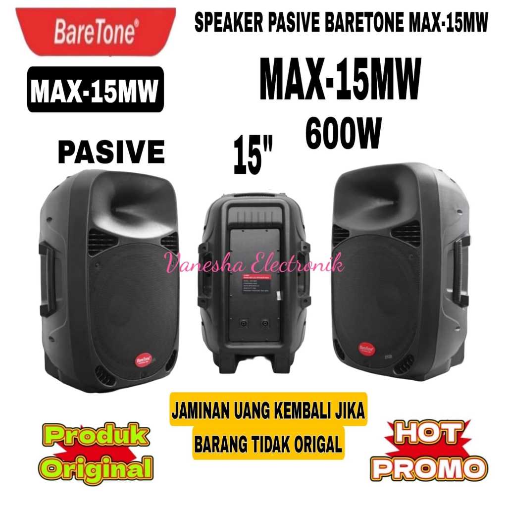 Speaker Pasif 15 Inch Baretone MAX15MW Original Sepasang