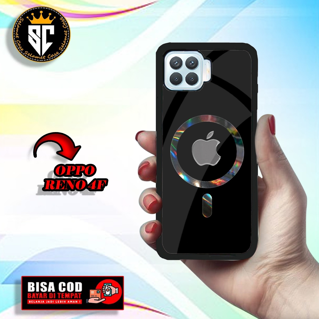 Case OPPO RENO 4F Motif APPLE Terbaru softcase dan hardcase glossy - Custom Case - Casing - Kondom h