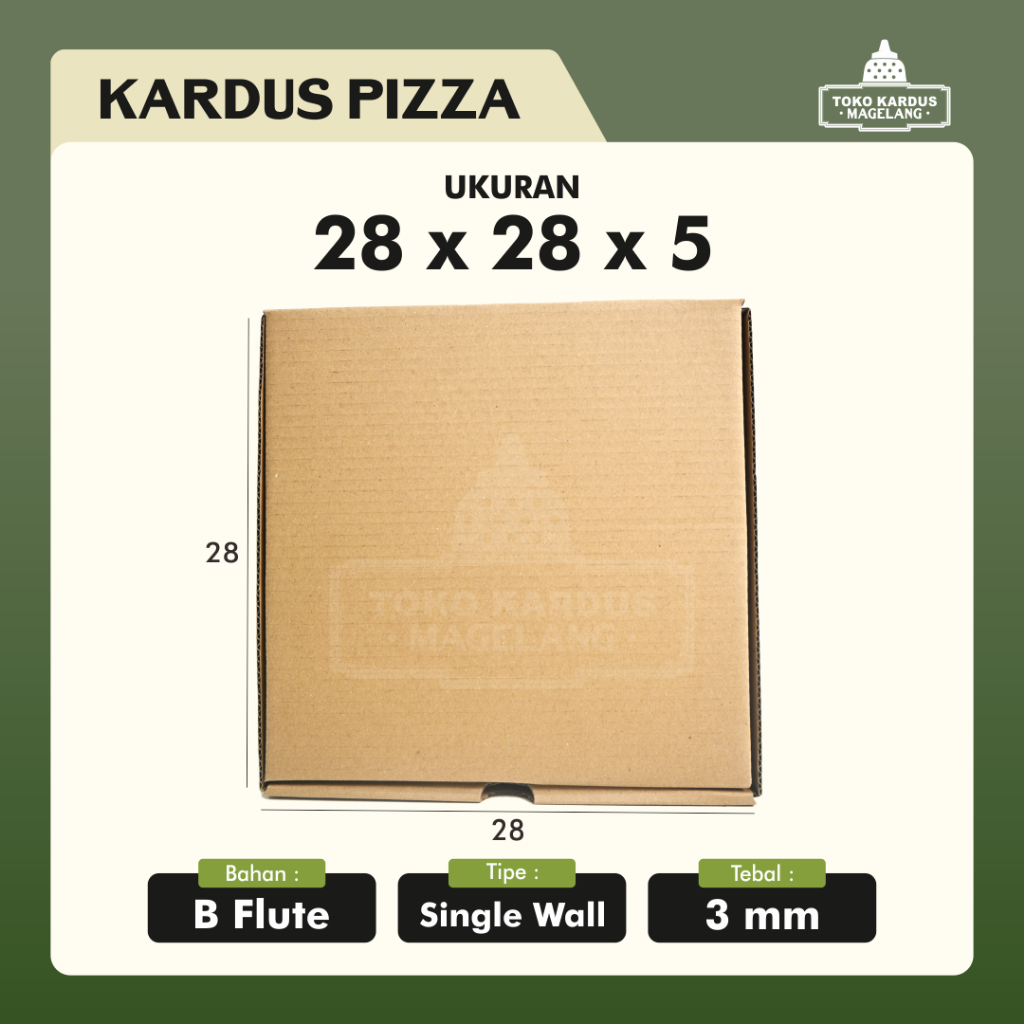 

Kardus uk. 28 x 28 x 5 cm....Die Cut karton box untuk Kotak Aksesoris dll model box pizza