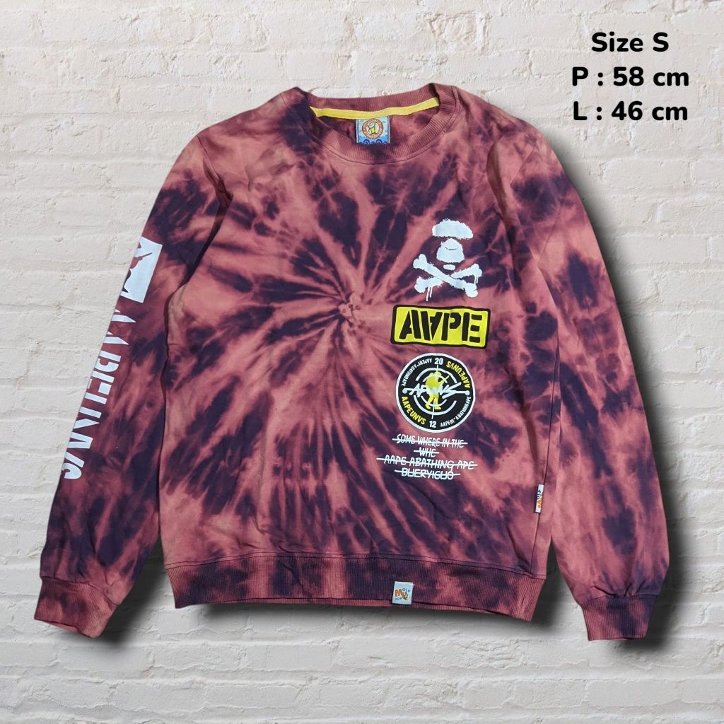 Size S Crewneck Moly&Uncle Kids Aape Unvs Tie Dye Original Second Preloved #K106