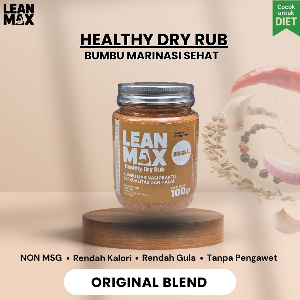 

Lean Max Dry Rub – Bumbu Marinasi Sehat Siap Tabur Tanpa MSG, dengan Garam Himalaya Cocok untuk diet