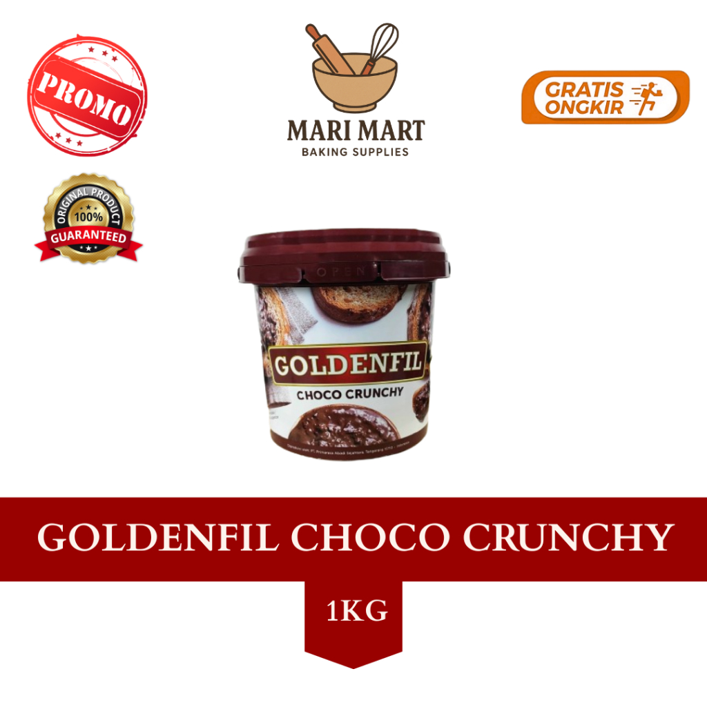 

Goldenfil Choco Crunchy / Selai Coklat Coklat Crunchy Garing 1KG