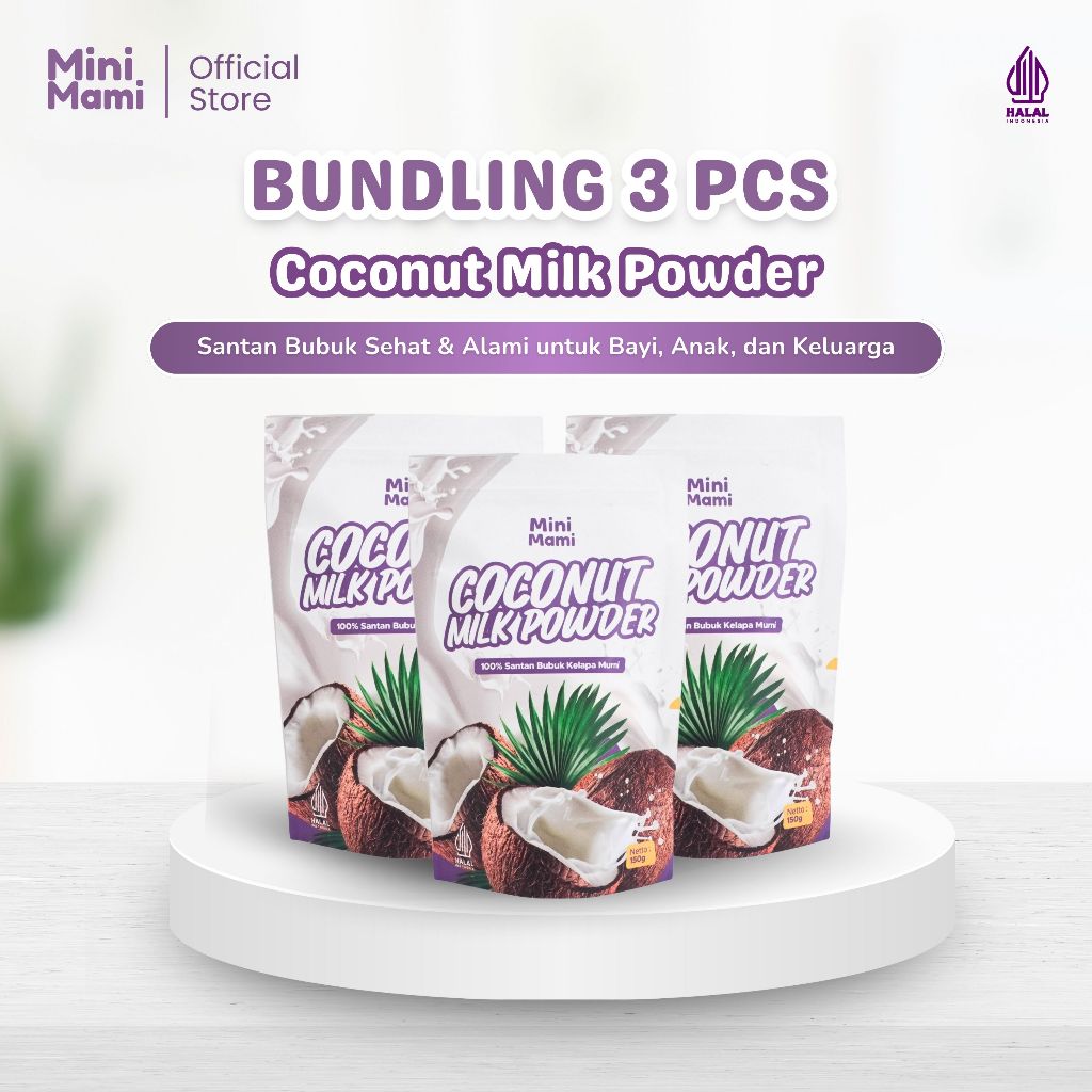 

Coconut Milk Powder Bundling 3 Mini Mami - Santan Bubuk Organik BB Booster MPASI Bayi dan Anak