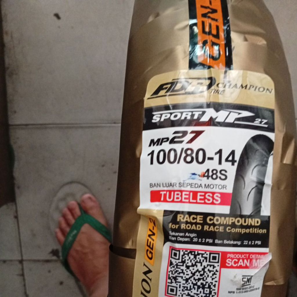 ban fdr mp 27 ring 14 ukuran 100-80/14 soft compound