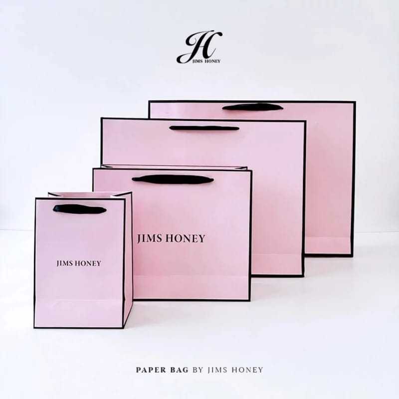 

JIMS HONEY PACKAGING PAPER BAG / BOX DOMPET PINK / GOODIEBAG PINK