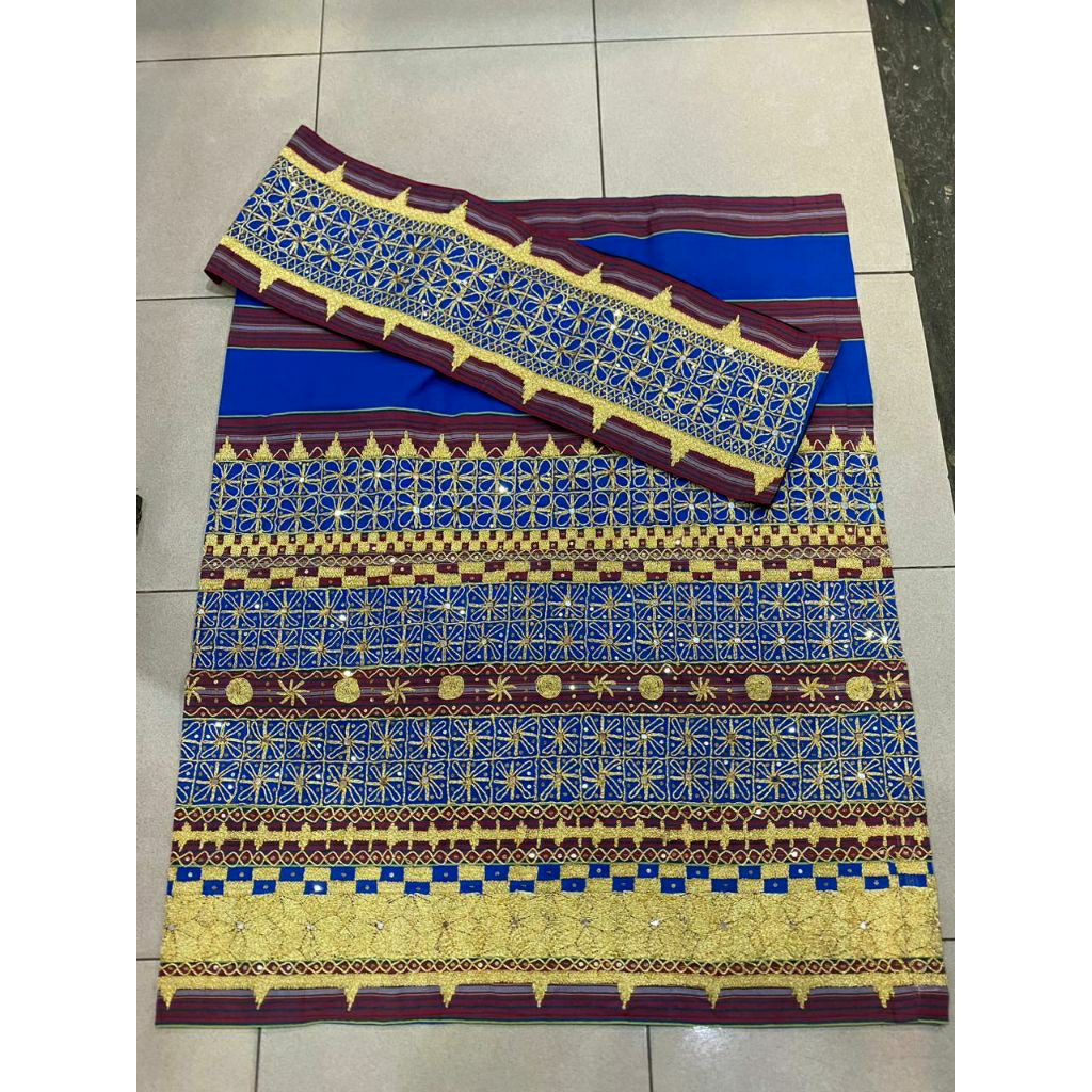 tapis lampung kibau tinggi songket. biru