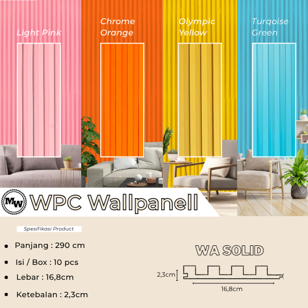 WPC Wallpanel Dinding / Panel Dinding Motif Kayu Panjang 2,9m -WA- Solid
