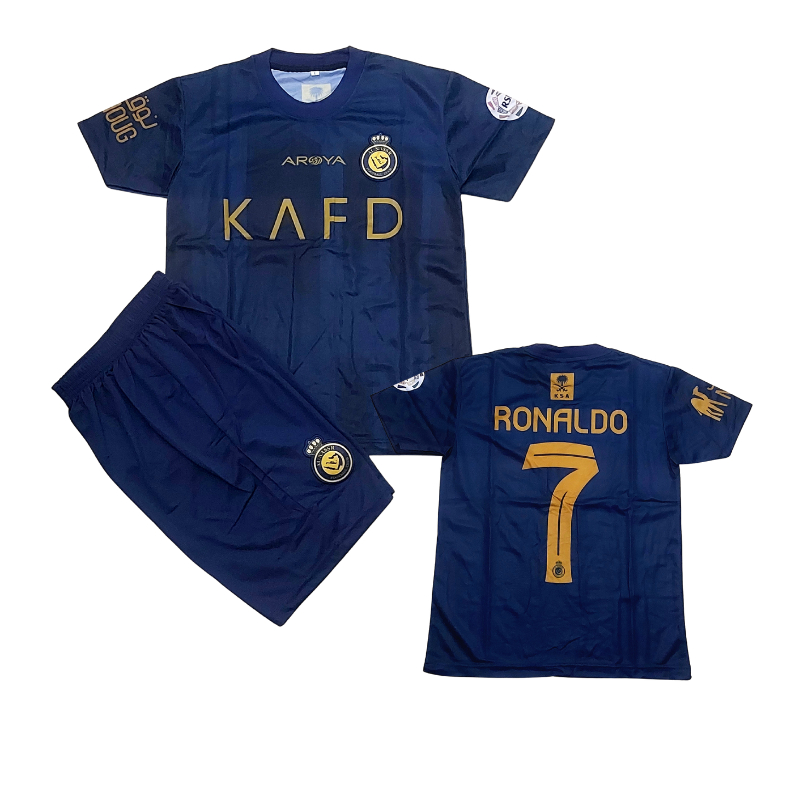 SETELAN BAJU RONALDO ANAK LAKI LAKI BAJU SEPAKBOLA ALNASR AWAY