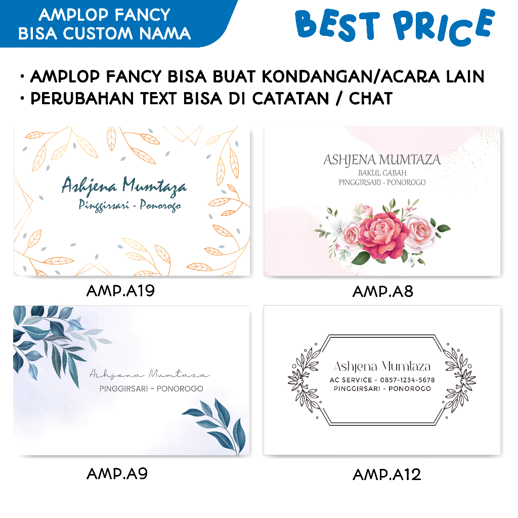 

ASHJENA Amplop Kondangan PAKET 25 DAN 50 Fancy aesthetik Aesthetic custom nama amplop wedding nikahan