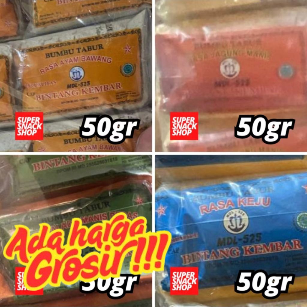 

BUMBU TABUR INSTANT / BUMBU MASAK ATOM BINTANG KEMBAR SIZE KECIL ATOM SACHET BUBUK 50 GR
