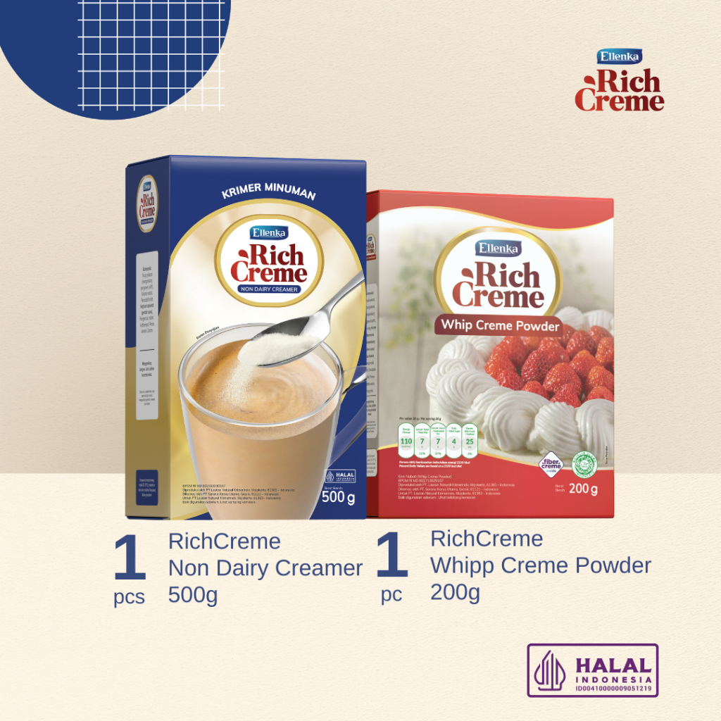 

[Package Paket Bundling] RichCreme Whip Crème 200 gr + RichCreme Non Dairy Creamer 500 gr