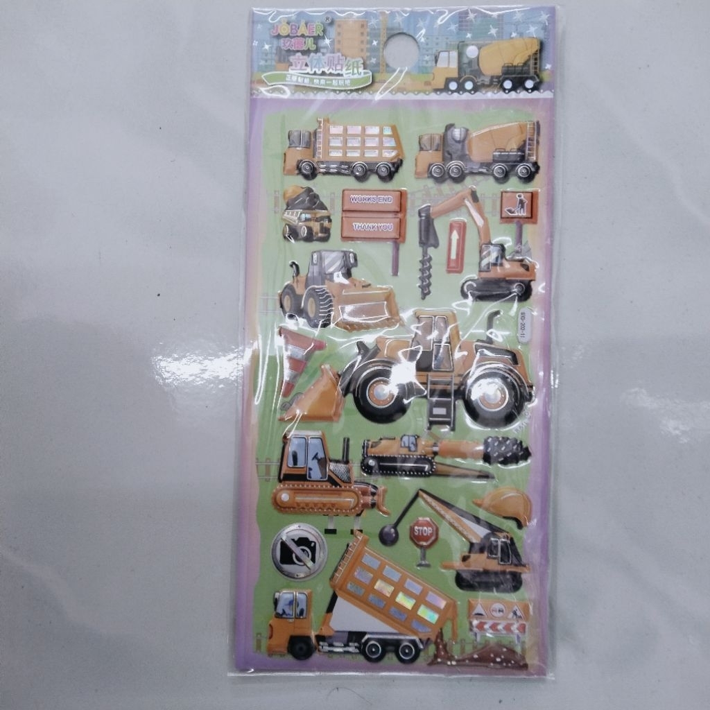 

[COD] Stiker Timbul Motif Ekskavator / Kendaraan / Mobil / Hewan