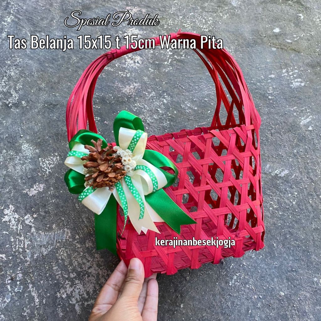 

TAS BELANJA 15X15CM WARNA PITA | tas hampers tas buah tas cantik bingkisan parsel