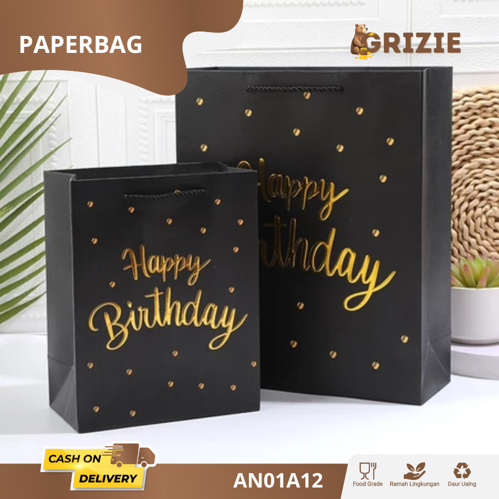 

Paper Bag Tote Bag / Gift Bag Tote Bag / High end Gift Paper Bag Paperbag Box Set Motif Happy Birthday, Souvenir Ulang Tahun | AN01A12