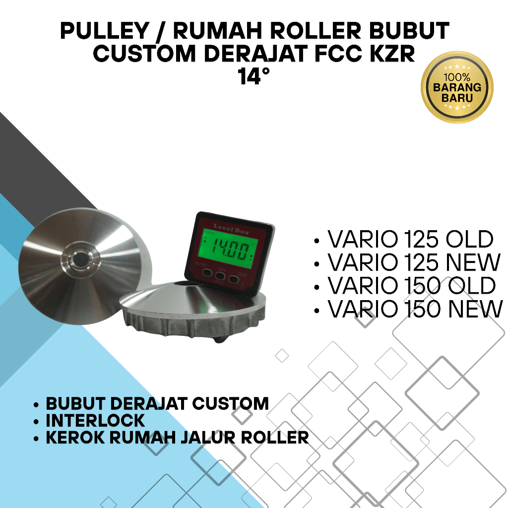 Pulley set / Rumah Roller Bubut Custom KZR FCC Vario 125/150 Old Vario 125/150 New 13.8 14 14.2 14.5