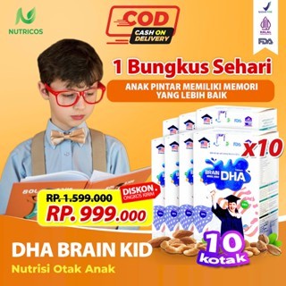 DHA VITAMIN NUTRISI TUBUH DAN OTAK CERDAS-COMBO 10 DHA BRAIN KID  | Formula Baru Aug/2025