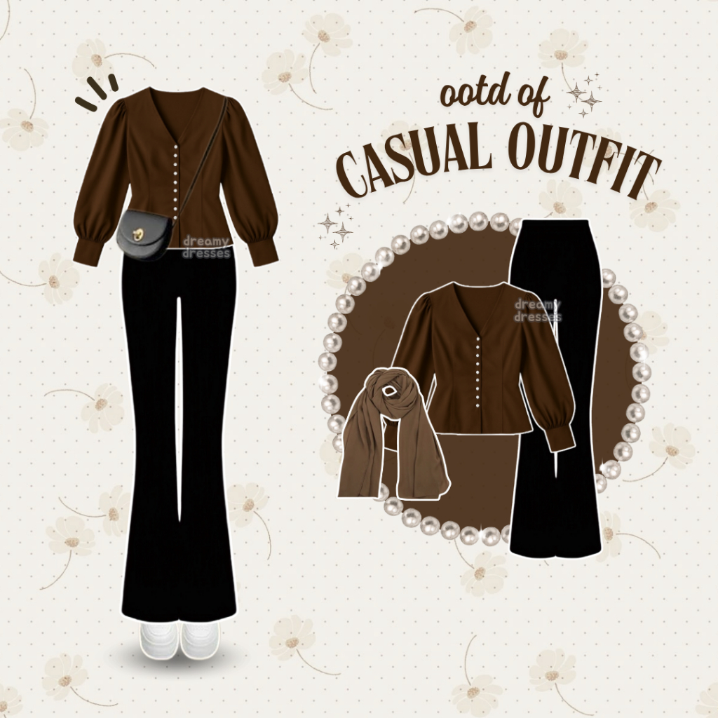 dreamy - Setelan 3in1 Korean Style Outfit Ulzzang Outfit Wanita Kekinian Outfit Couple Set 302