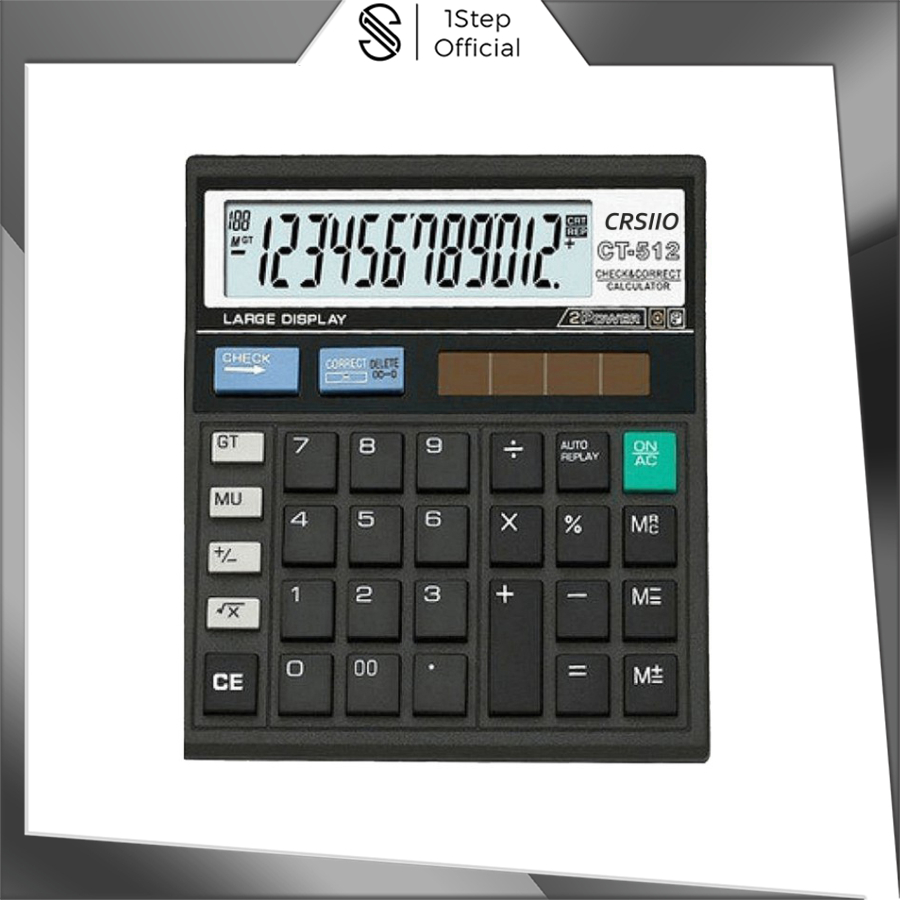 

1step 12 Digit Kalkulator Check / Kakulator Dagang Besar / Calculator CT 512 MURAH S020
