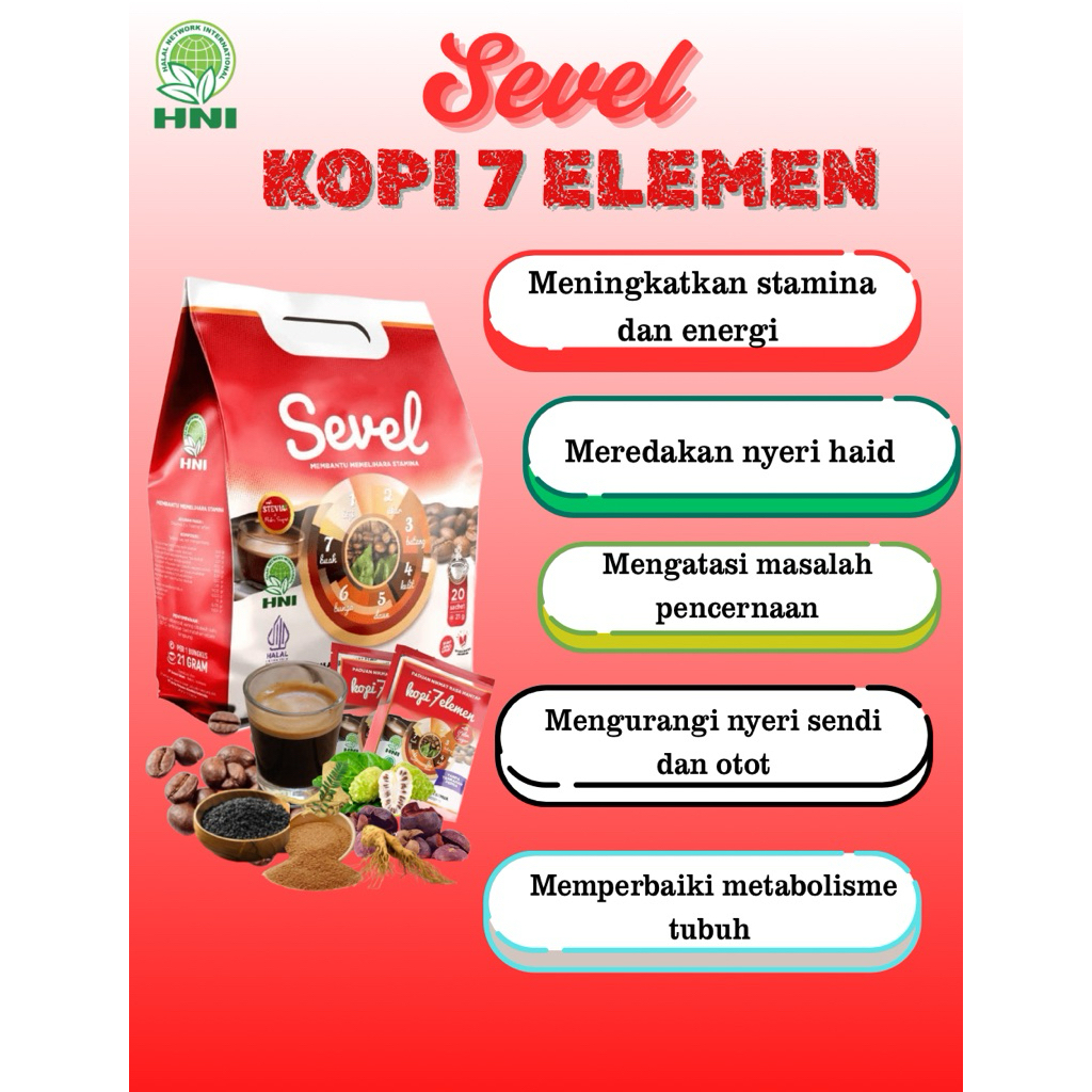 

Sevel Kopi 7 Elemen|kopi sevel 7 elemen isi 10 sachet dan 20 sachet per pcs 21 gram